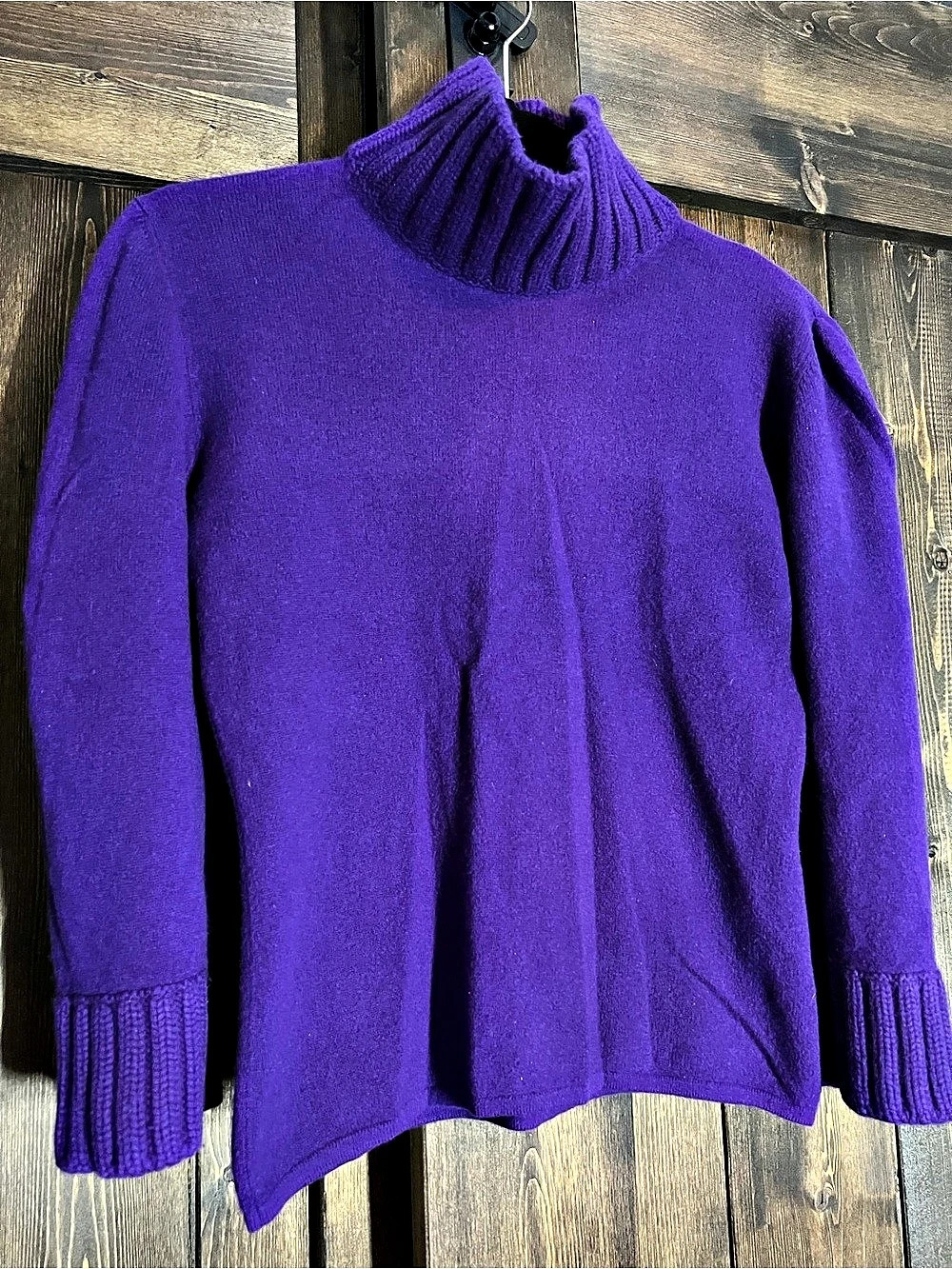 Miu Purple Ribbed Turtleneck Size 44